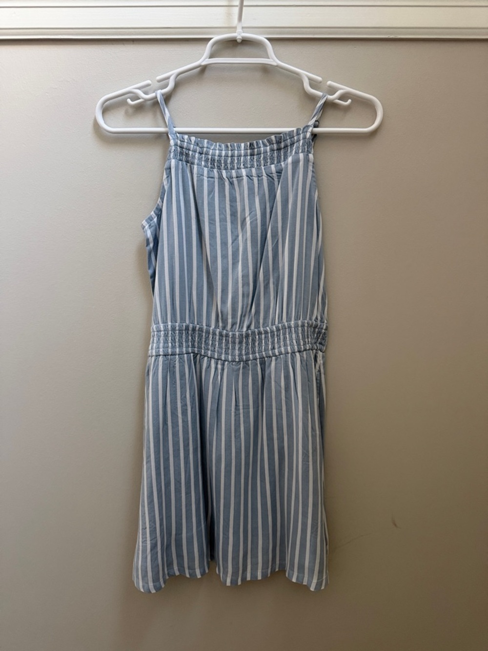 NWT Abercrombie & Fitch Girls Blue and White Striped Casual Dress Sz 11/12